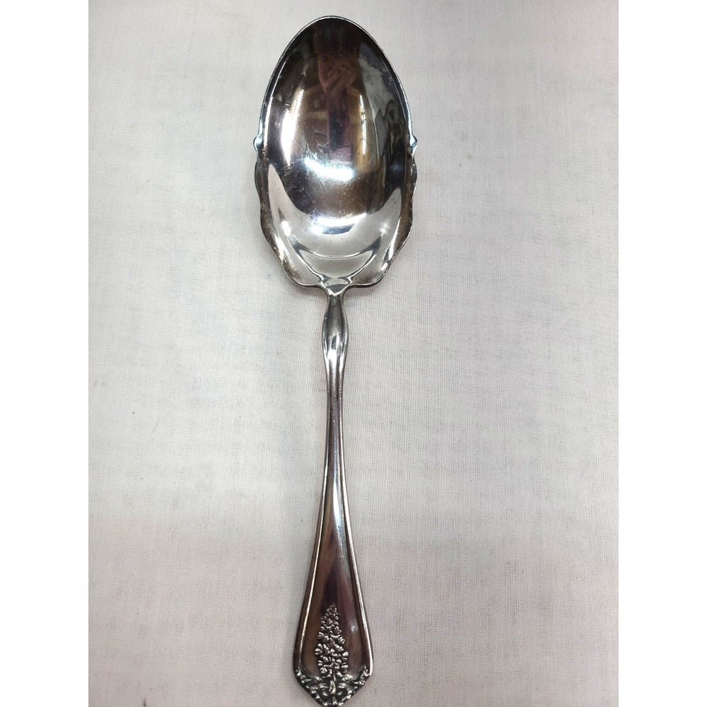 AJ Jordan Ornate Silver Serving Spoon 9"